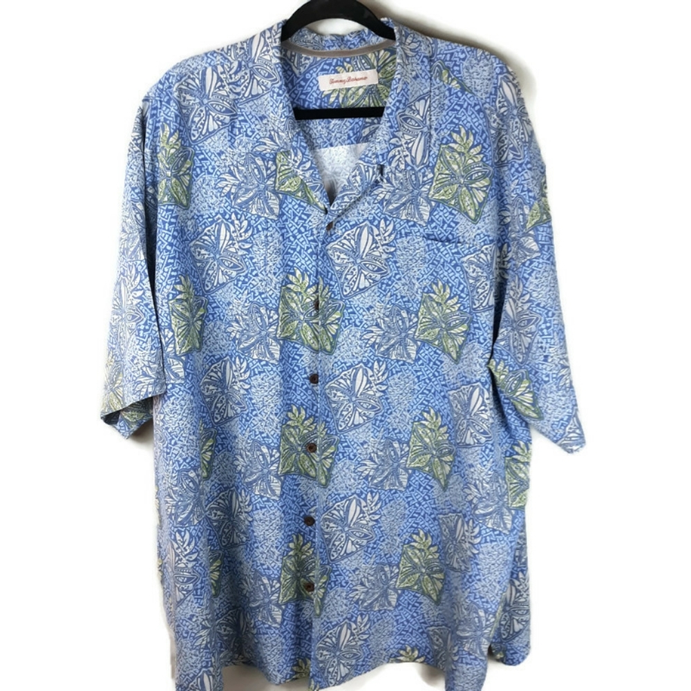 Tommy Bahama Short Sleeve Mens XXL Blue Button Up